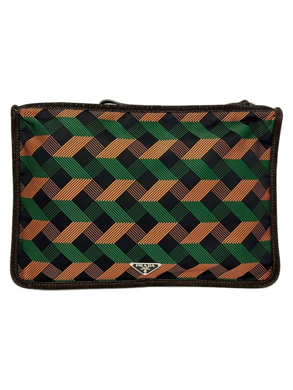 Prada Clutch Black Orange Green Holiday&brown Collaboration